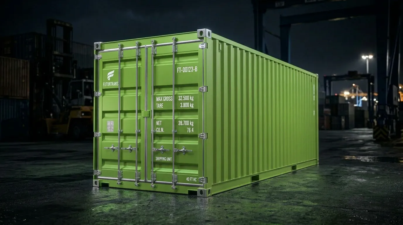 Conteneur maritime neuf brillant