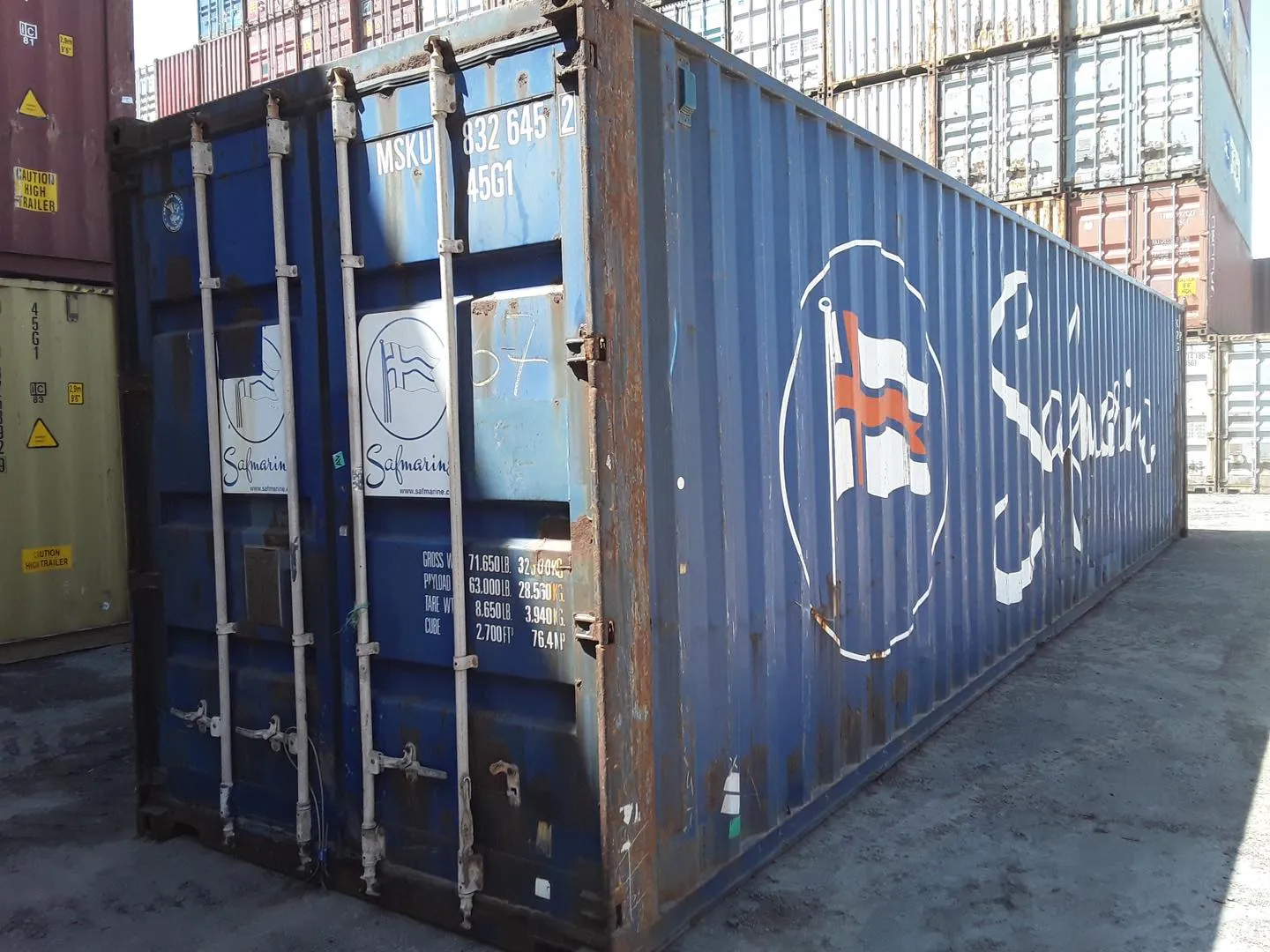 Conteneur high-cube d'occasion de 40 pieds